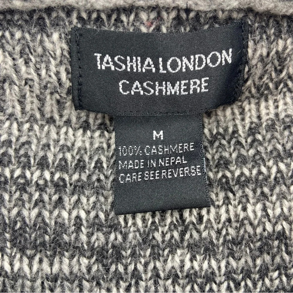 Tashia London Cashmere Ruffle Trim Open Cardigan Sweater in  Heathered Gray Med - Picture 2 of 5